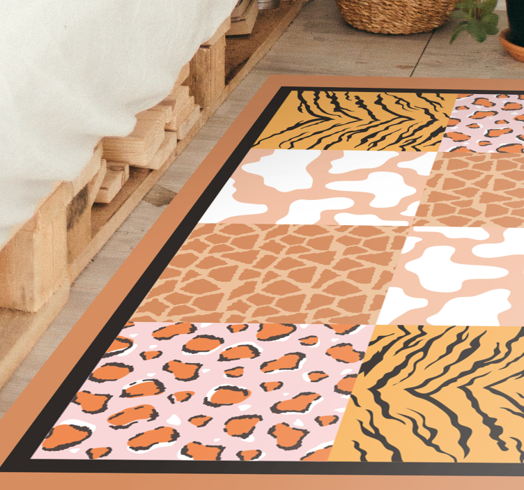 Animal print vinyl rug wild animal designs - TenStickers