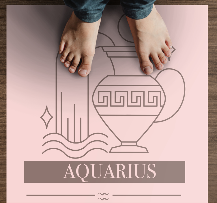 Aquarius zodiac custom vinyl rug - TenStickers