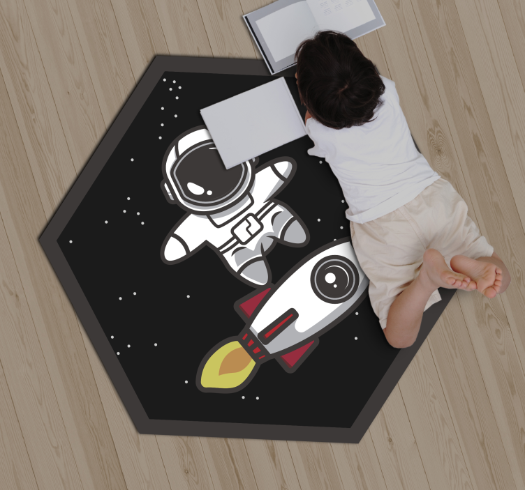 Astronaut Adventure kids vinyl rug - TenStickers