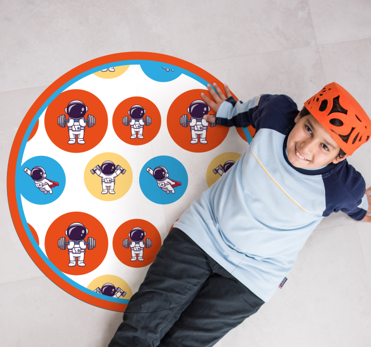 Astronaut fitness vinyl rug - TenStickers