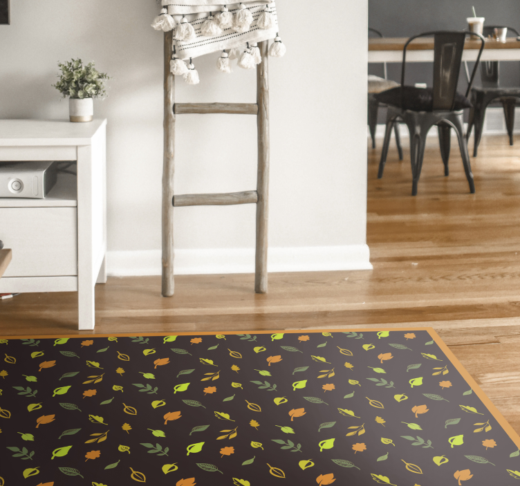 Autumnal Leaves Pattern vinyl rug flowers - TenStickers