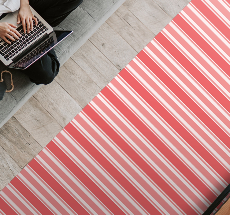 Barred Pink Harmony striped vinyl rug - TenStickers