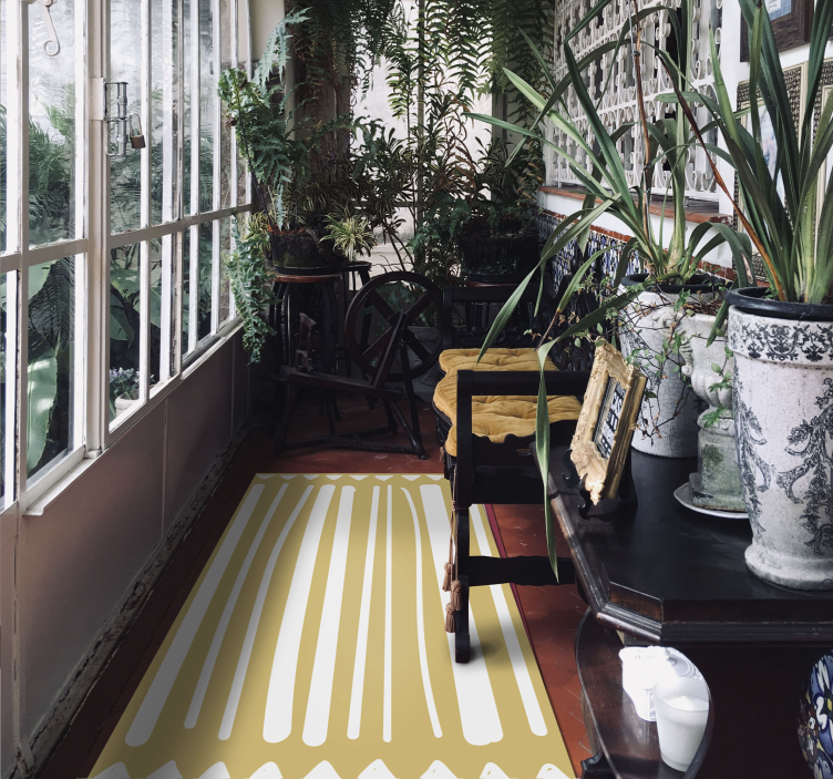 Lined Sunshine striped vinyl rug - TenStickers