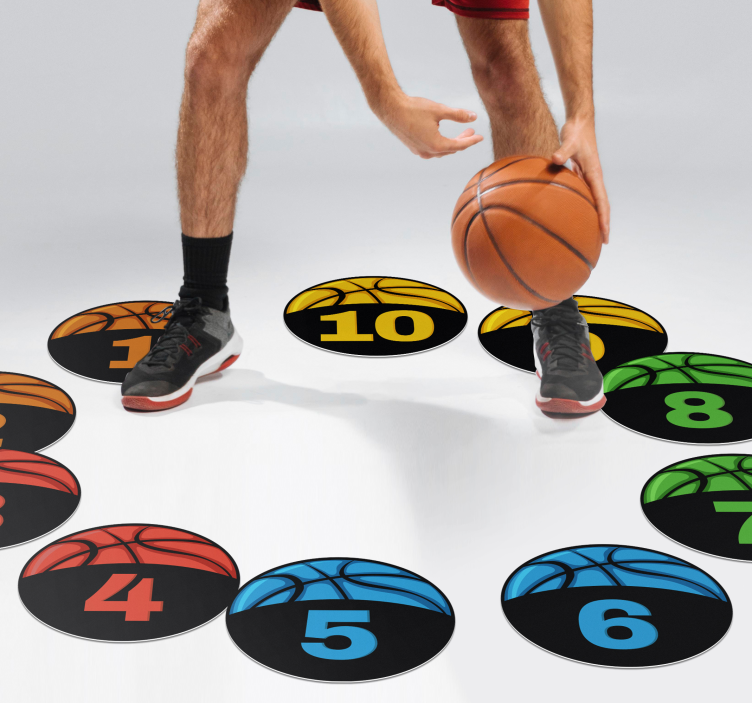 basketball training pack teenage bedroom vinyl rug - TenStickers