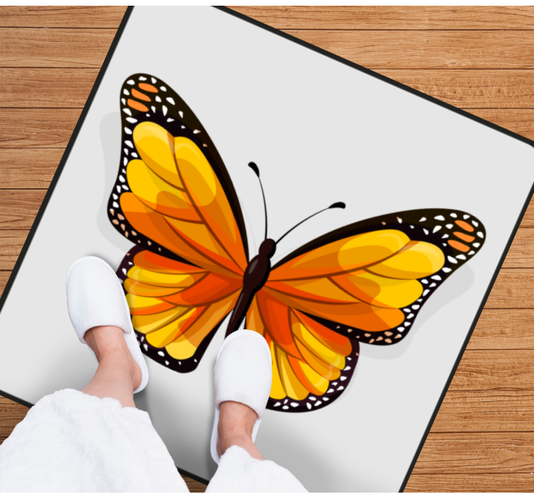 Beautiful Butterfly Art vinyl rug bathroom - TenStickers