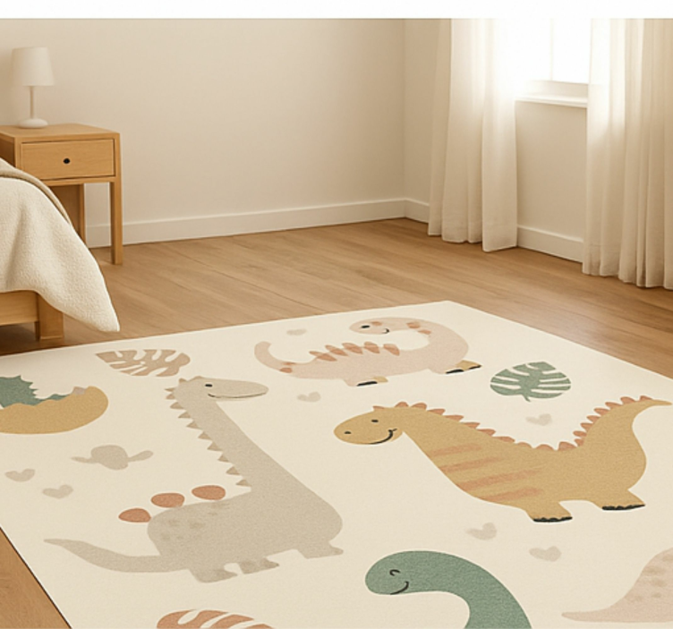 Beige Jurassic design vinyl rug - TenStickers