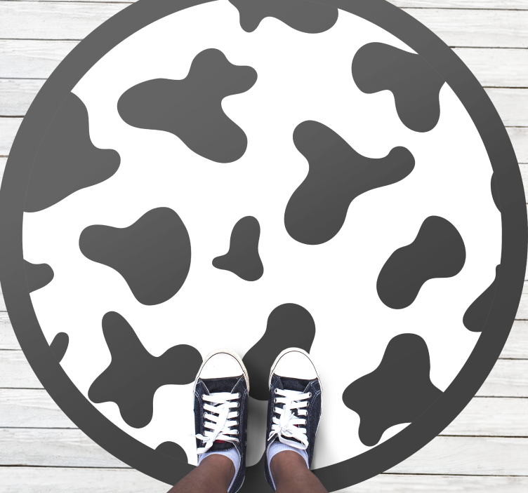 Black and White Cow Print vinyl rug - TenStickers