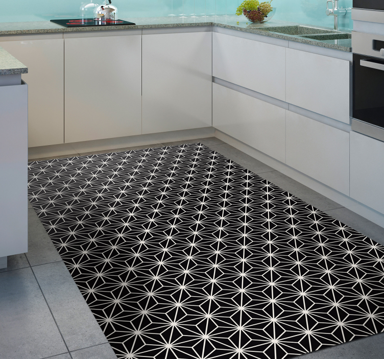 Black and white geometric diamonds rugs - TenStickers