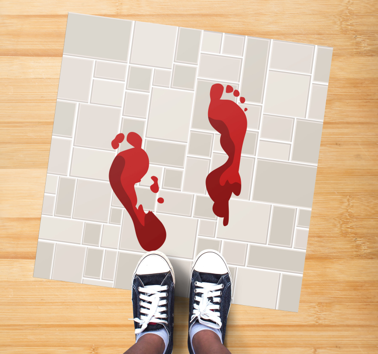 Bloody footprint vinyl rug - TenStickers