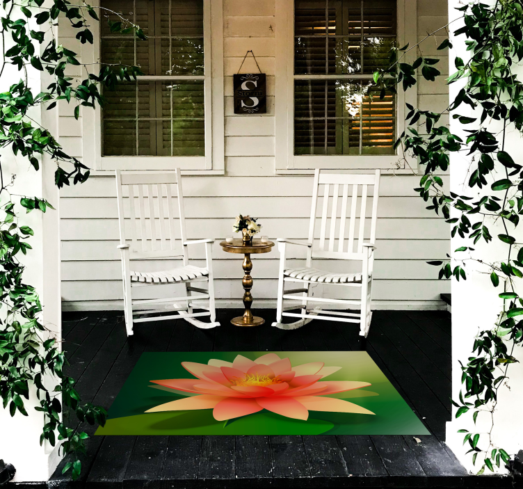 Blooming Lotus vinyl rug flowers - TenStickers