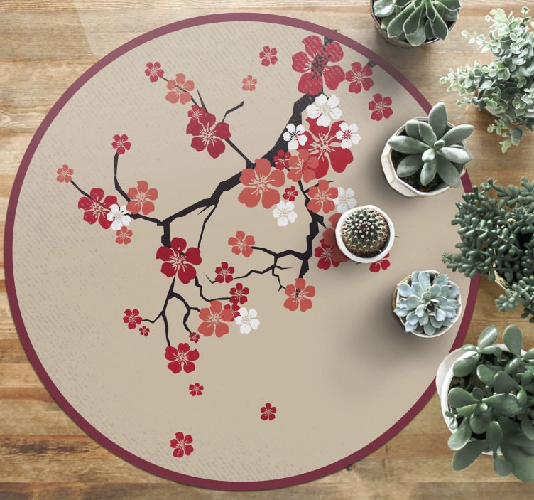 Blossoming Branches vinyl rug flowers - TenStickers