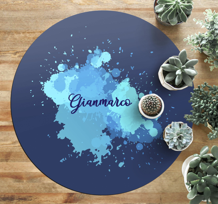 Blue splash teen vinyl vinyl rug - TenStickers