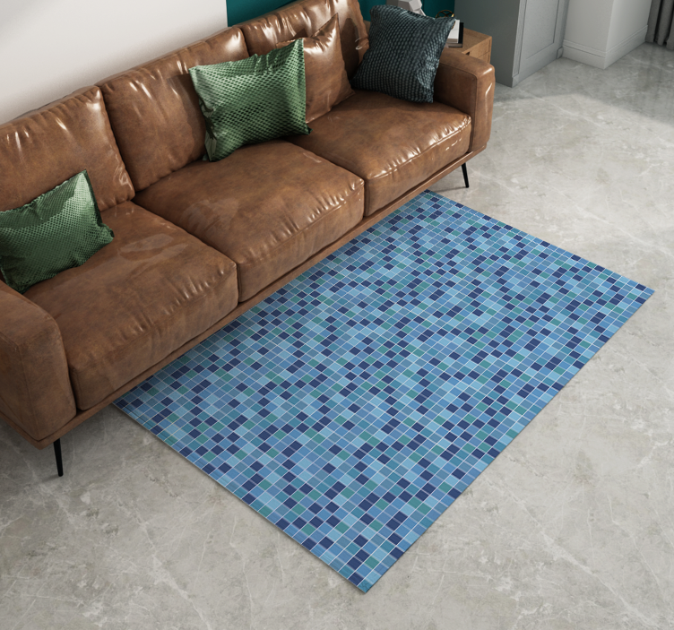 Geometric Mosaic Fabric geometric vinyl rug - TenStickers