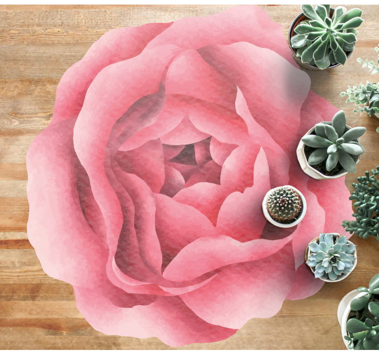 Blush Pink Bloom vinyl rug flowers - TenStickers