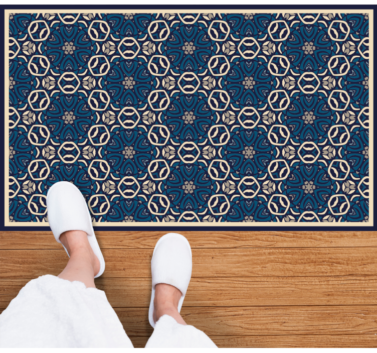 Boho blue seamless pattern  bathroom flooring - TenStickers