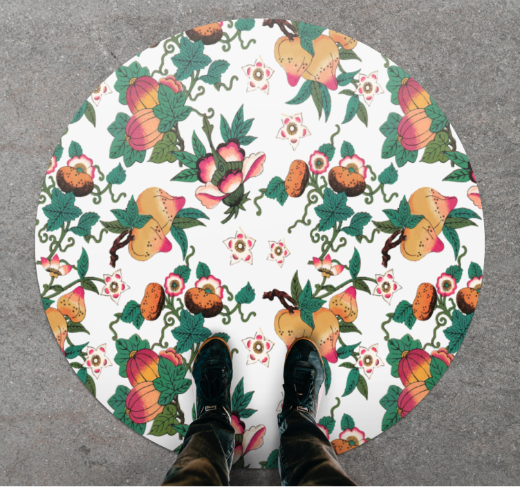 Botanical Floral Design vinyl rug flowers - TenStickers