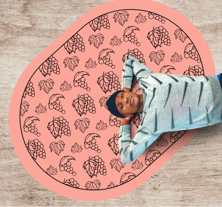 Botanical Grape Pattern vinyl rug flowers - TenStickers