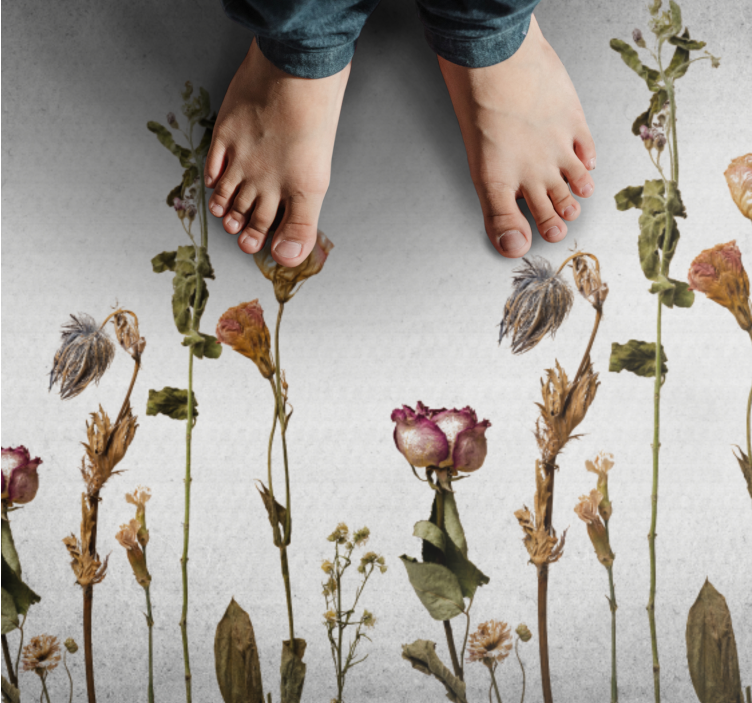 Botanical Imagery vinyl rug flowers - TenStickers