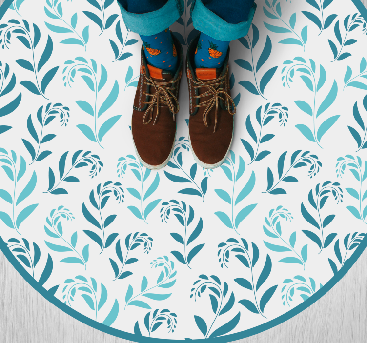 Botanical Leaf Inspiration vinyl rug flowers - TenStickers