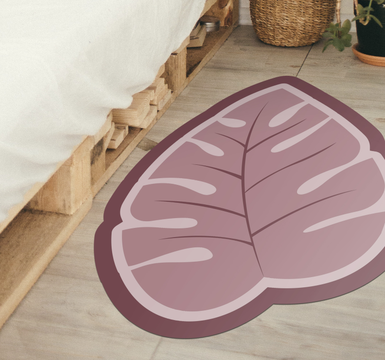Botanical Leaf Shape vinyl rug flowers - TenStickers