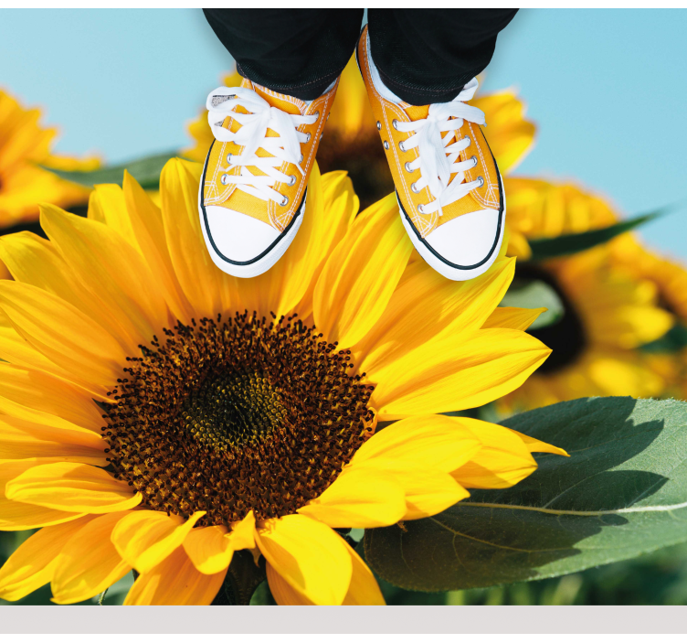 Bright sunflower design vinyl rug flowers - TenStickers