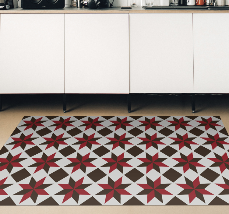 Brown and red star shapes tile carpet - TenStickers