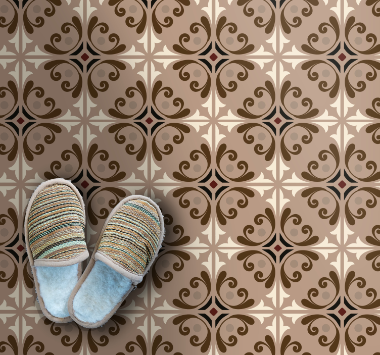 Brown vintage spanish bathroom flooring - TenStickers