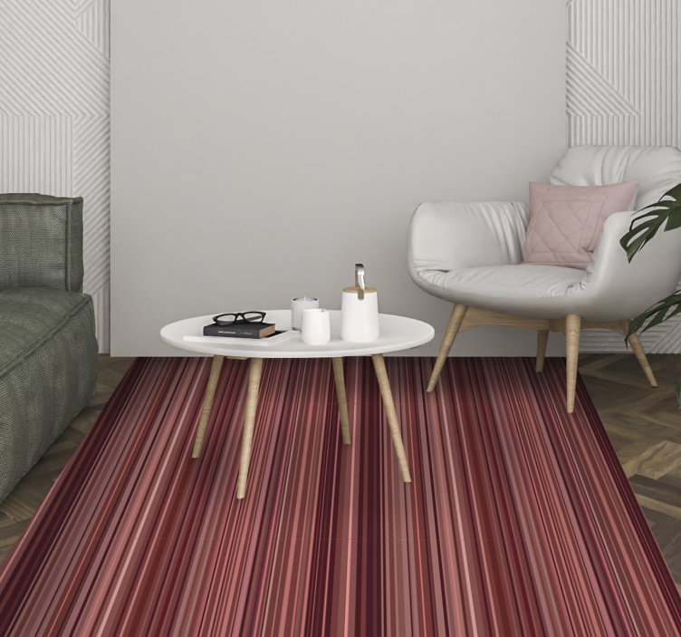 Burgundy Banded striped vinyl rug - TenStickers