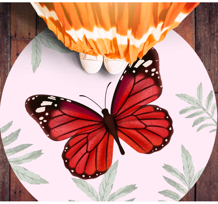 Butterfly Design vinyl rug flowers - TenStickers