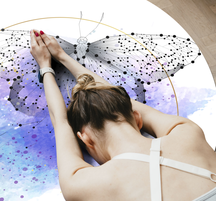 Butterfly Watercolor vinyl rug flowers - TenStickers