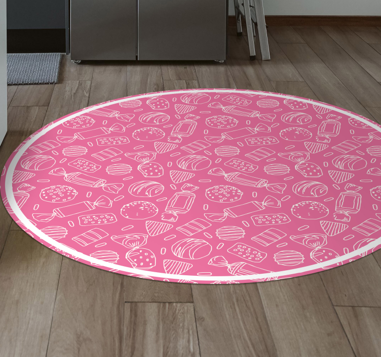 Cadny pink pattern vinyl rug - TenStickers