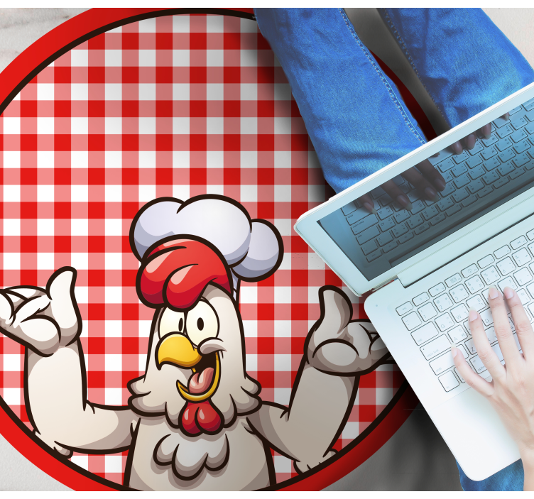Cartoon chicken cook animal rug - TenStickers