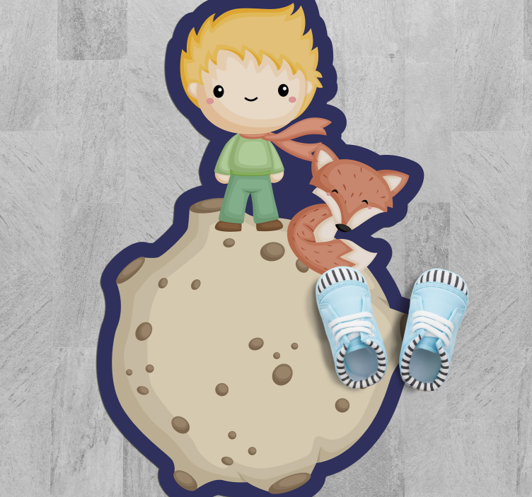 Cartoon Space Explorer kids vinyl rug - TenStickers