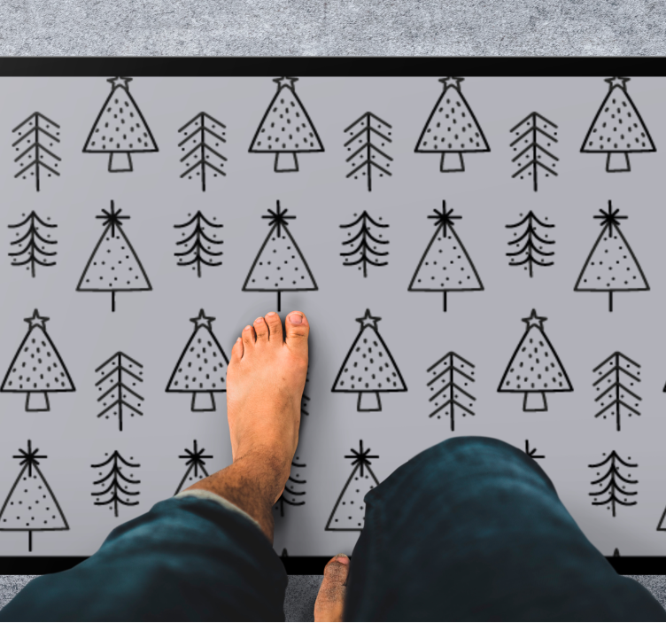 Celebratory tree motif christmas vinyl rug - TenStickers