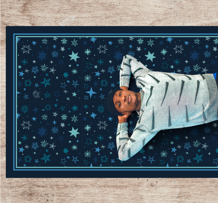Celestial Motif Design star vinyl rug - TenStickers