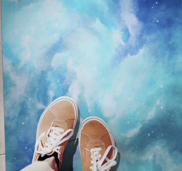 Celestial watercolour vinyl rug - TenStickers