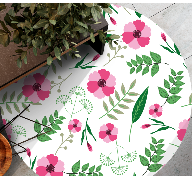 Charming Floral Pattern vinyl rug flowers - TenStickers