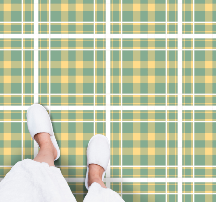 Checked Motif striped vinyl rug - TenStickers