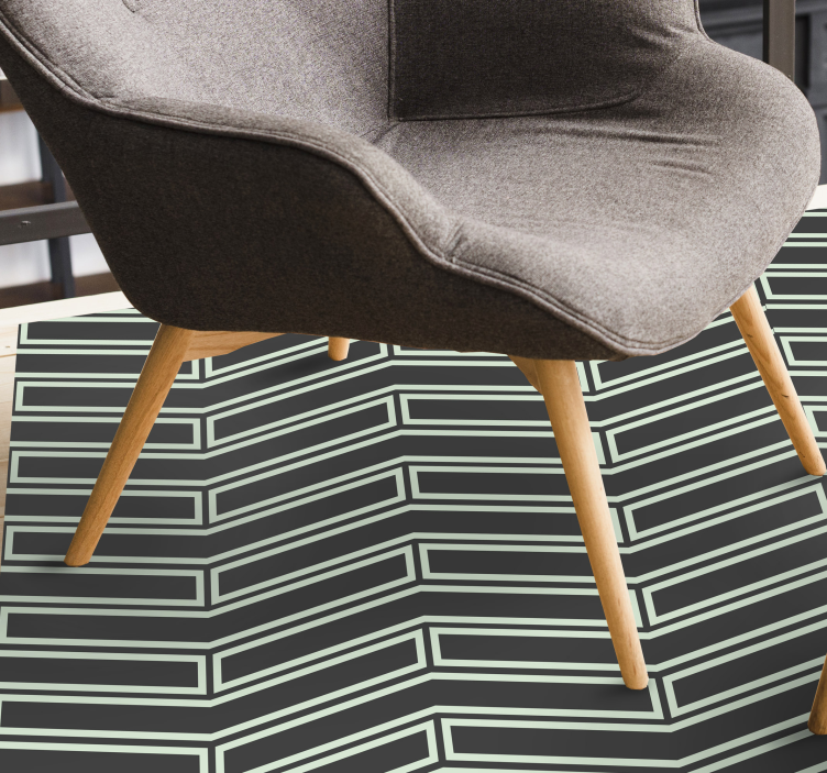 Chevron Lines geometric vinyl rug - TenStickers