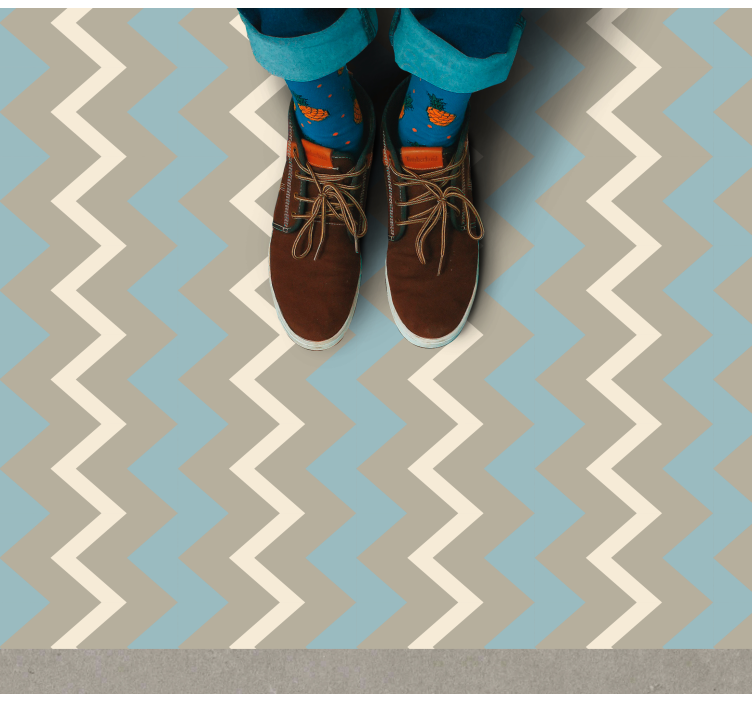 Chevron Motif Style striped vinyl rug - TenStickers
