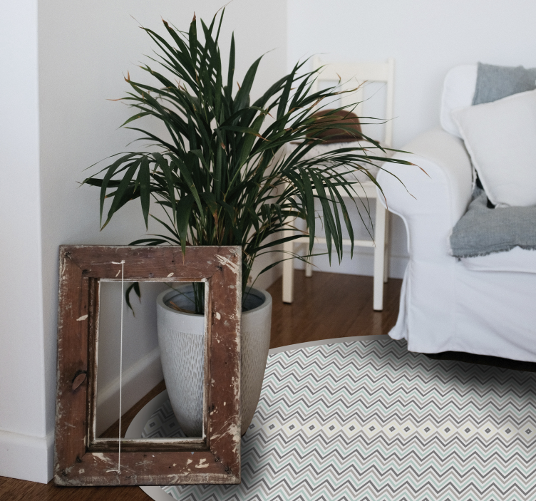 Chevron Pattern Detail striped vinyl rug - TenStickers