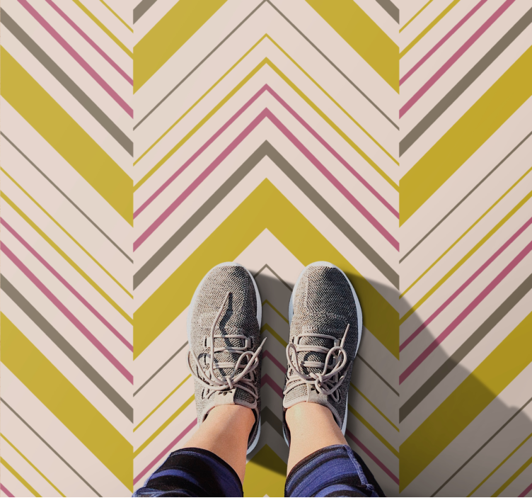 Chevron Stripes striped vinyl rug - TenStickers