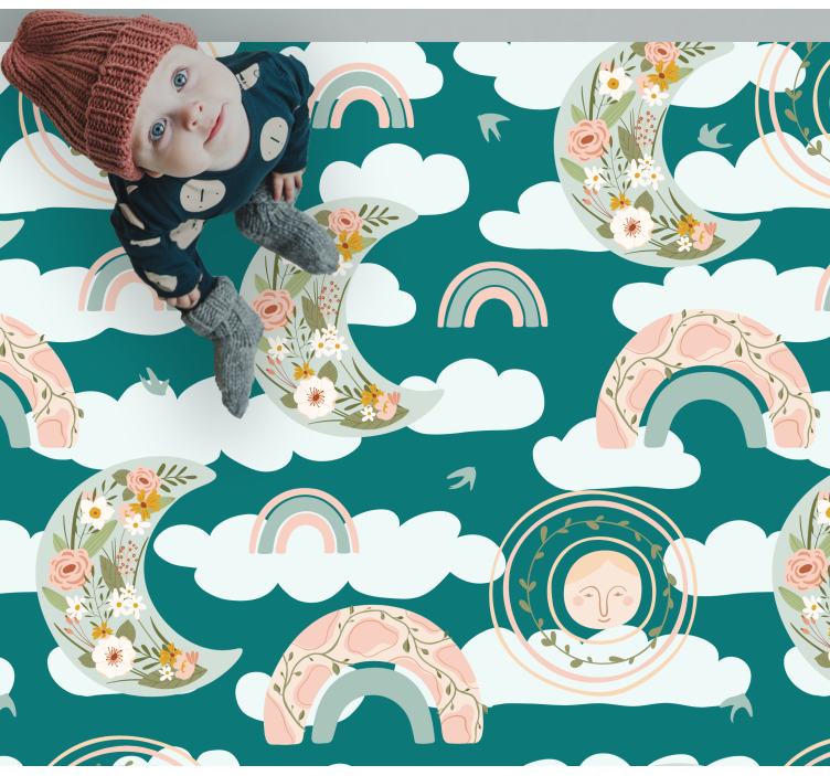 children spring rainbow bedroom rug - TenStickers