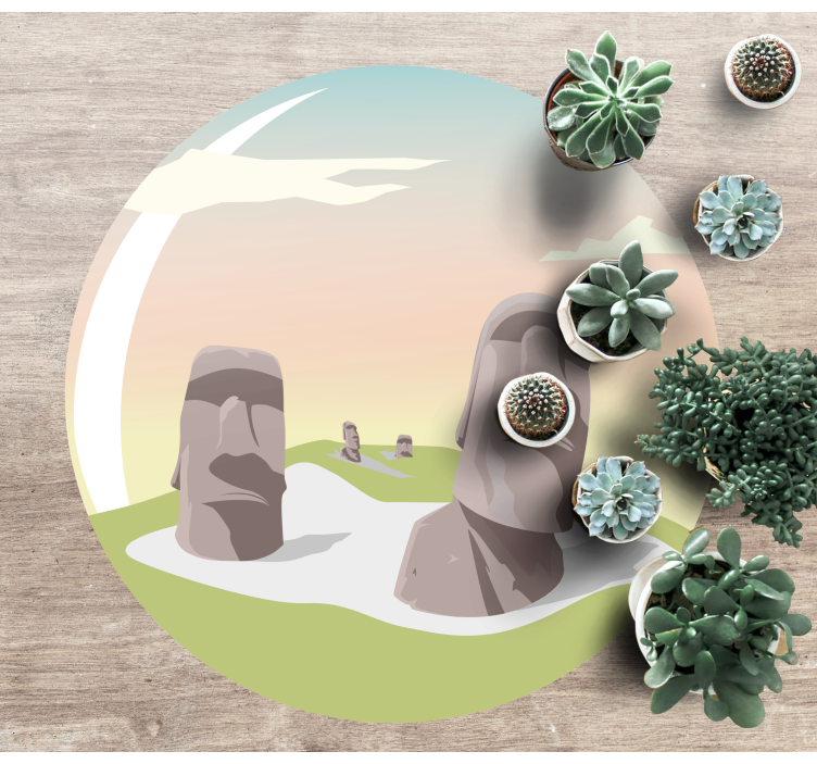 Chile Easter island with stone  nature vinyl rug - TenStickers