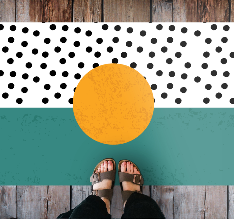 Circle and Dots minimalist vinyl rug - TenStickers
