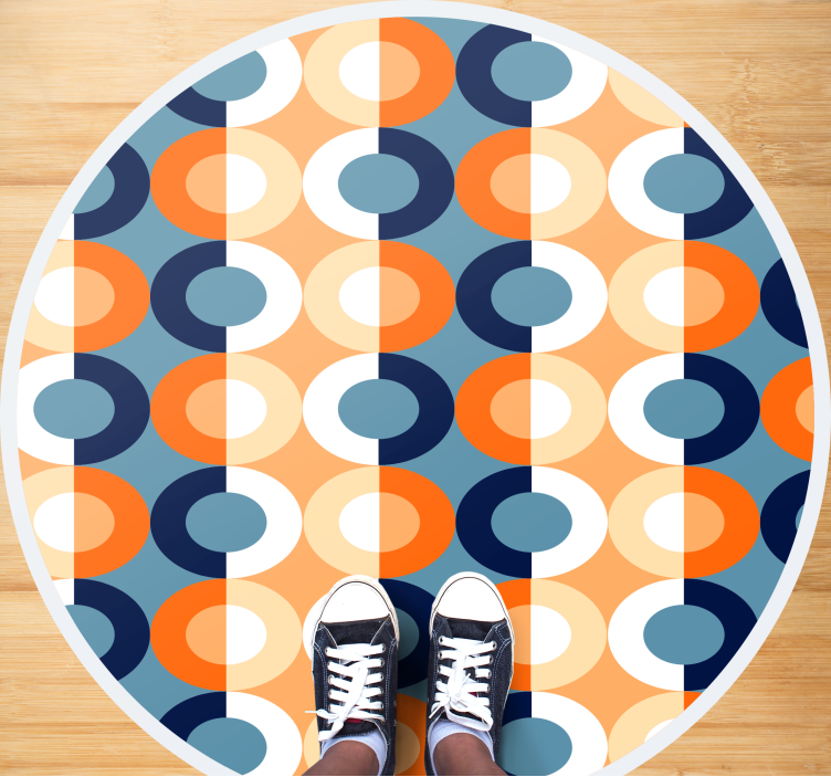 Circular Geometrics geometric vinyl rug - TenStickers