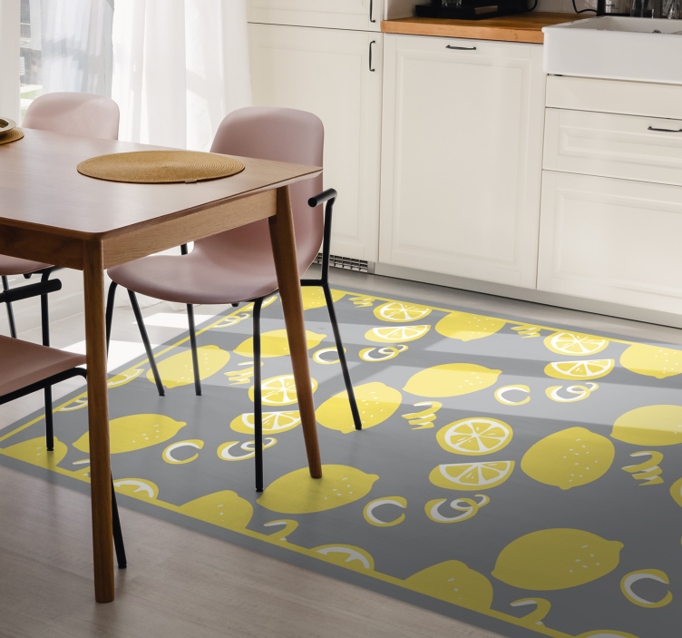 Citrus fruit motif kitchen vinyl rug - TenStickers