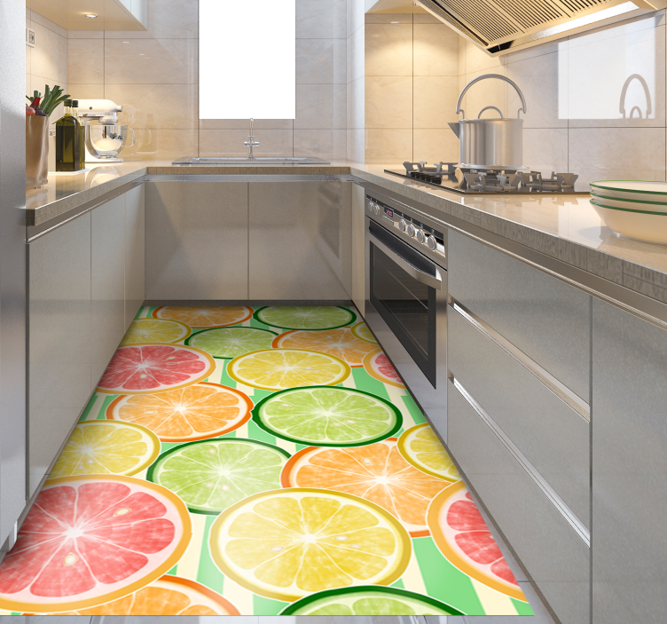 Citrus fruit pattern kitchen vinyl rug - TenStickers