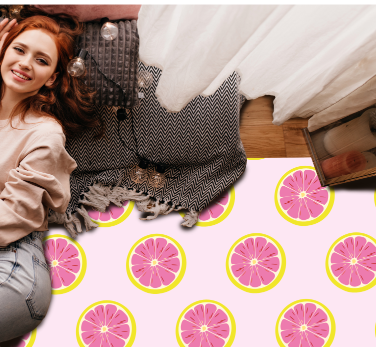 Citrus slice pattern vinyl rug flowers - TenStickers