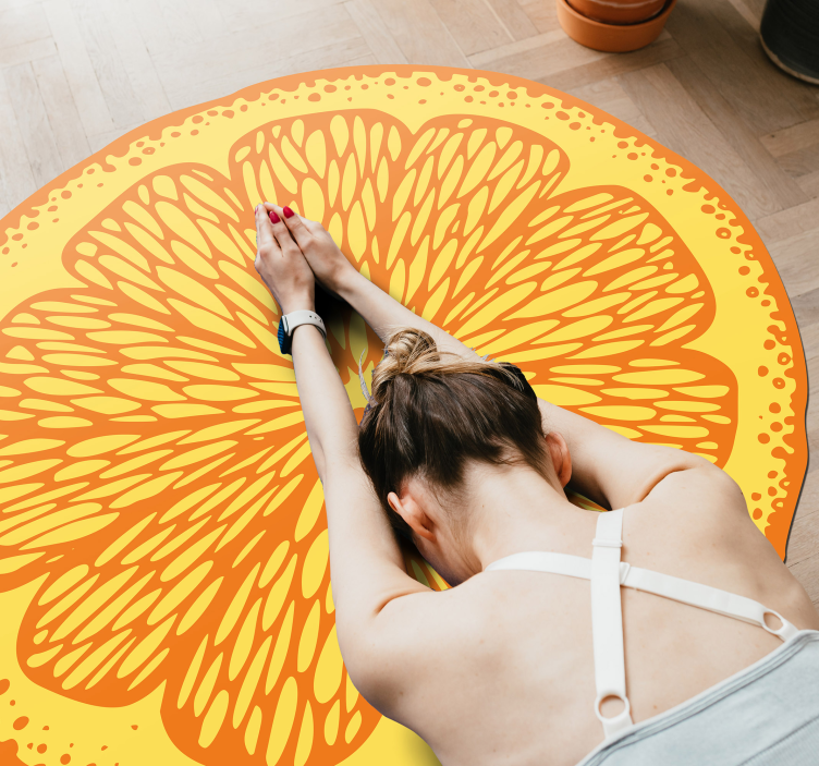 Orange citrus slice kitchen vinyl rug - TenStickers